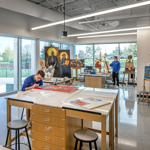 Creighton Preparatory High School Lannon Learning Commons and Bell Tower