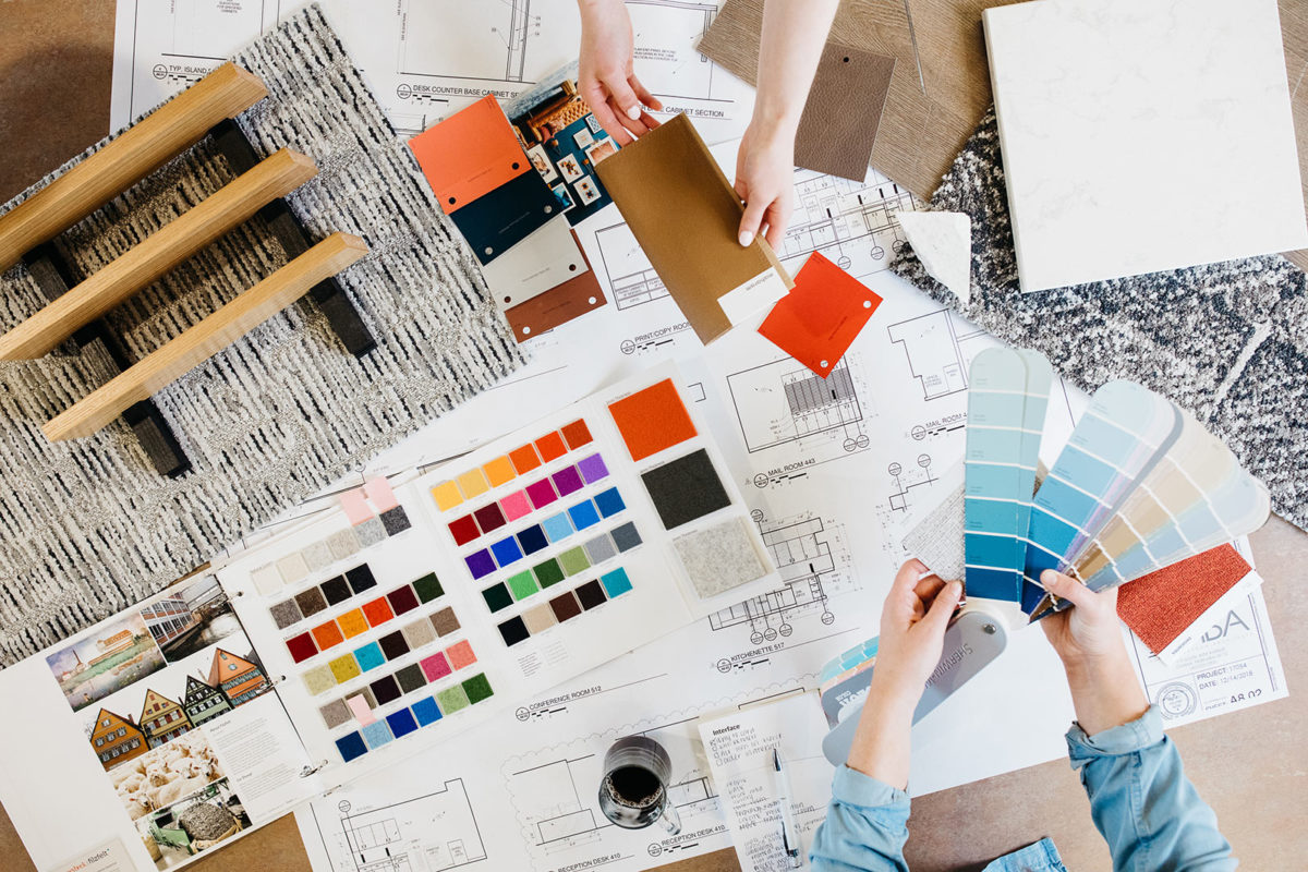 Team of Interior Designers Collaborating