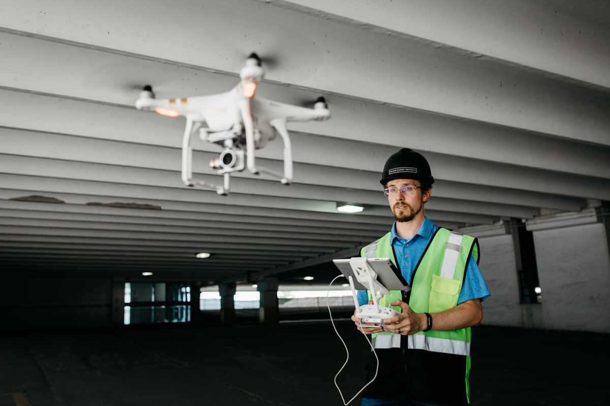 Architect On Site Flying a Drone