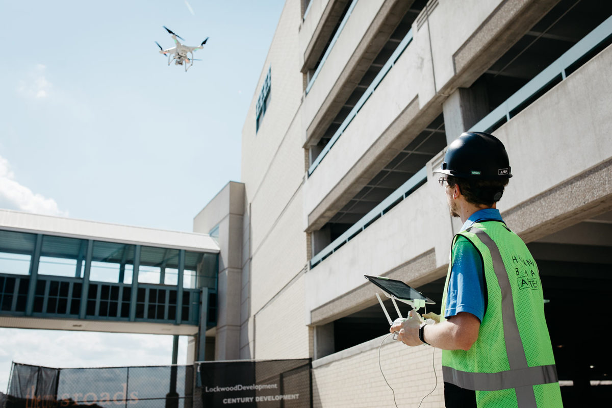 Architect Flying Drone On Site