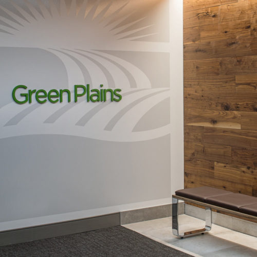 Green Plains Headquarters Logo Wall