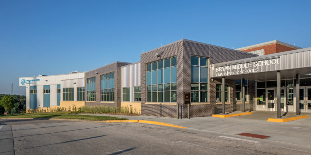 Omaha Public Schools - Bryan Middle School Renovation & Boys & Girls Club of the Midlands Addition Exterior