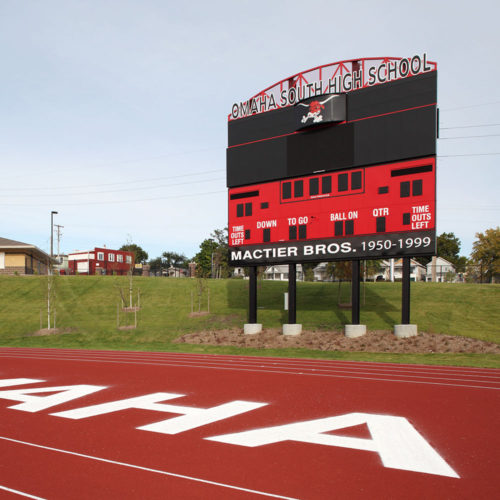 Omaha Public Schools South High School Stadium Score Board