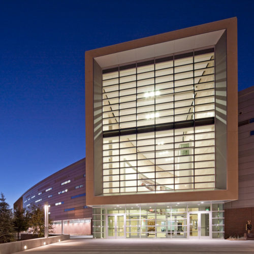 University of Nebraska at Omaha Mammel Hall College of Business Exterior at Night