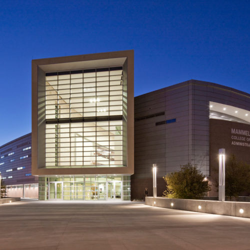 University of Nebraska at Omaha Mammel Hall College of Business Exterior Night